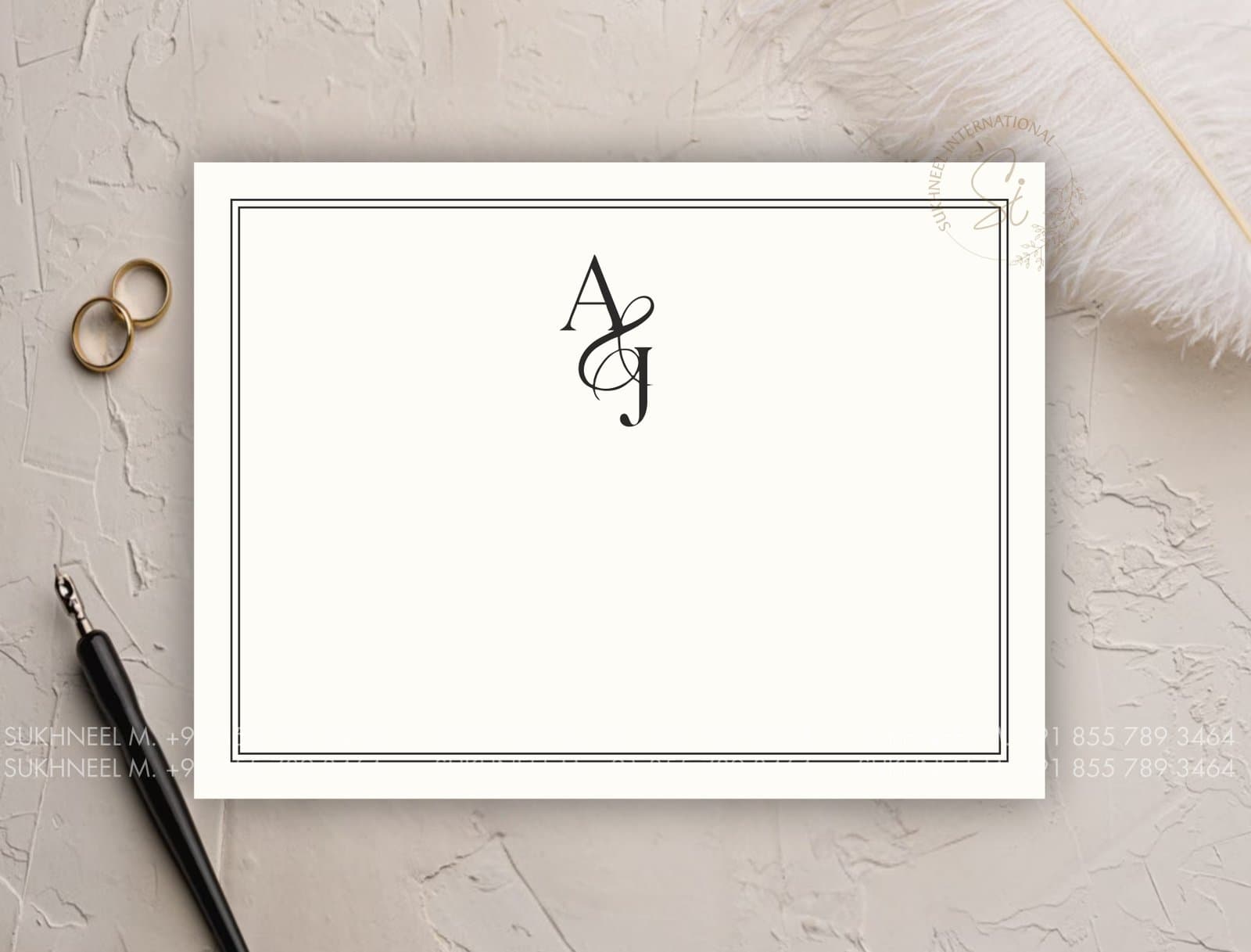 MINIMAL CREAM BLACK INVITES
